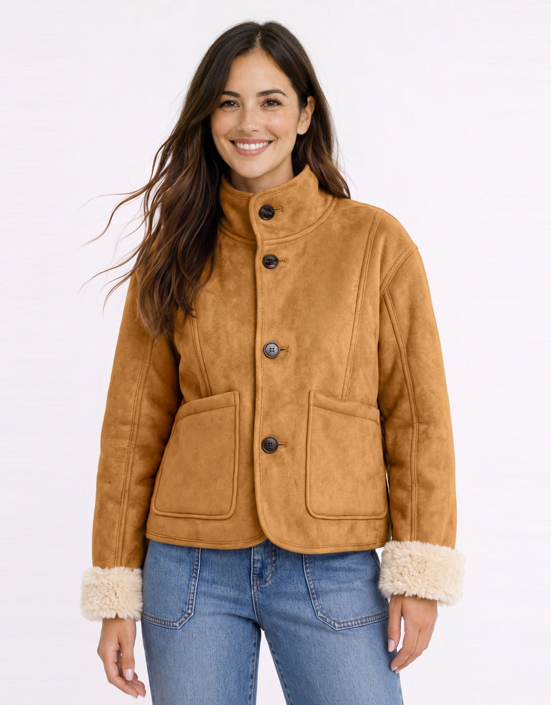 Aspen Reversible Jacket - Camel/Ecru 132 Fashion for Sale Online