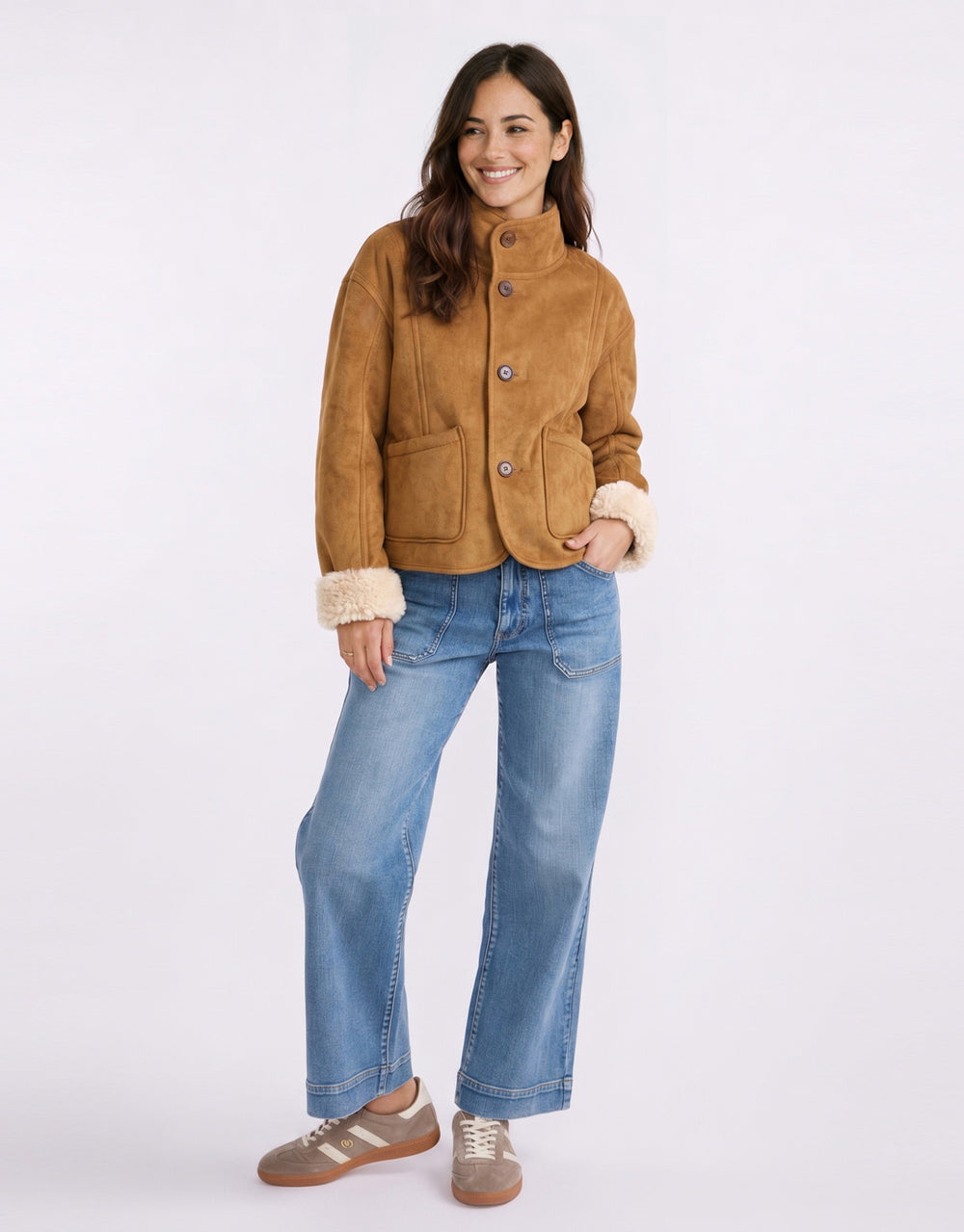 Aspen Reversible Jacket - Camel/Ecru