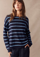 Minnie Knit Top - Navy/Blue Stripe