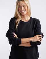 Staple Scoop Hem Sweat - Black