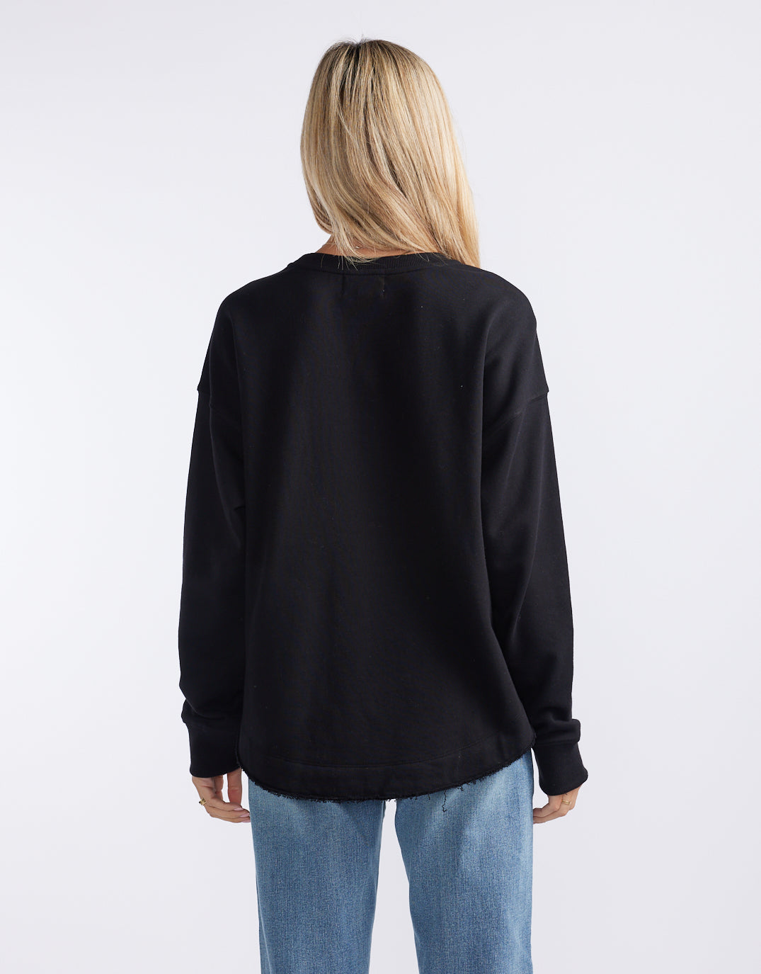 Staple Scoop Hem Sweat - Black
