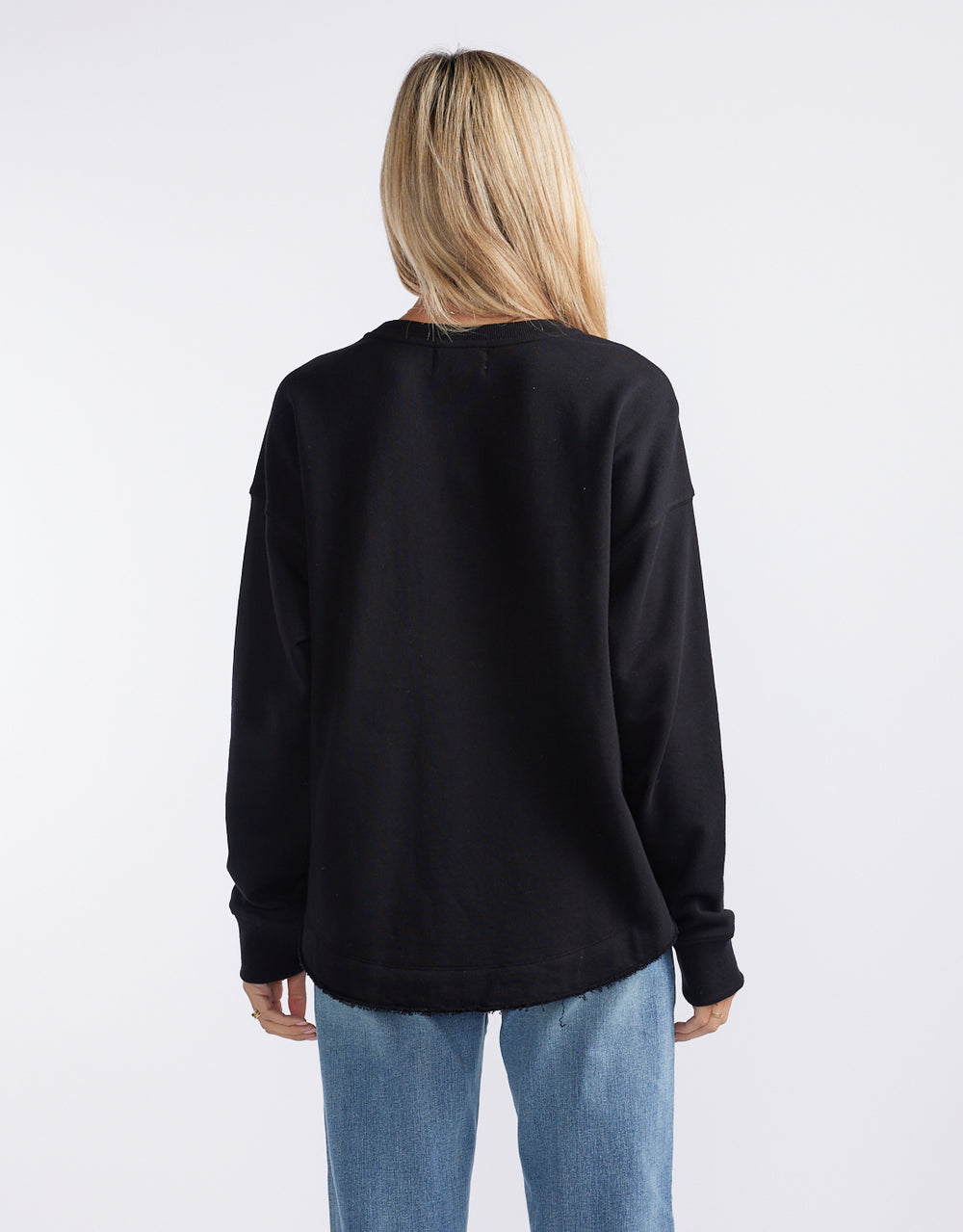 Staple Scoop Hem Sweat - Black
