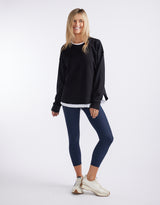 Staple Scoop Hem Sweat - Black