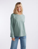 Staple Scoop Hem Sweat - Sage