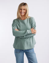 Staple Scoop Hem Sweat - Sage