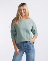Staple Scoop Hem Sweat - Sage