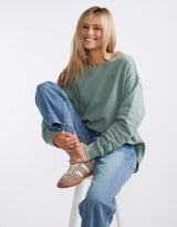 Staple Scoop Hem Sweat - Sage