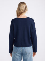 Sorrento Raw Edge Knit - French Navy
