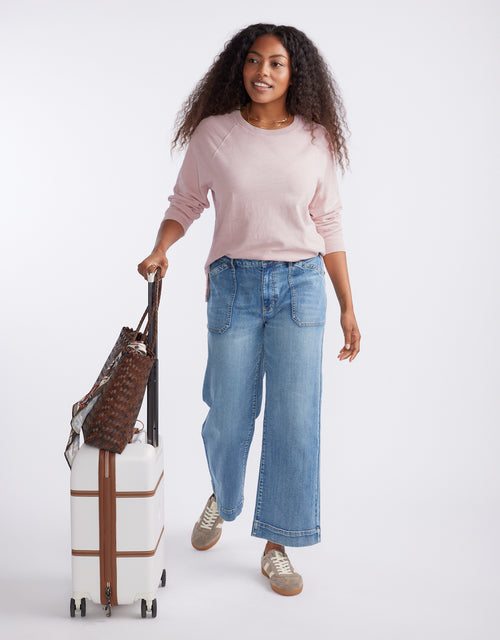 Sunset Throw On Top - Dusty Pink