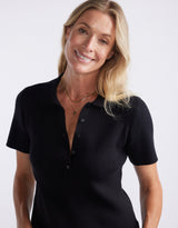 The Classic Rib Top - Black