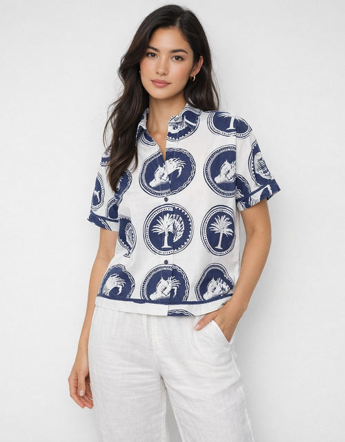Millie Whitehaven Printed Shirt - Navy
