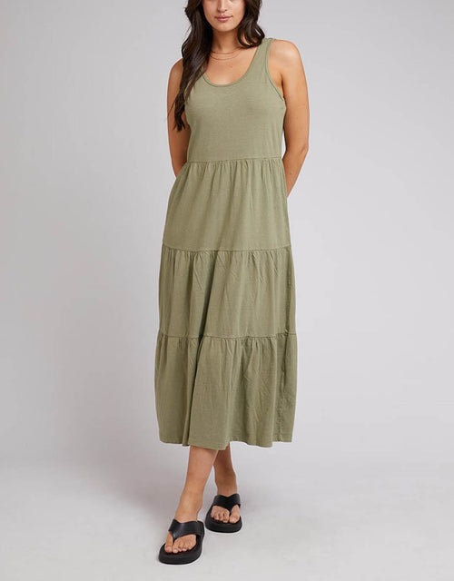 All About Eve - All About Eve Linen Midi Dress - Khaki - White & Co Living Dresses
