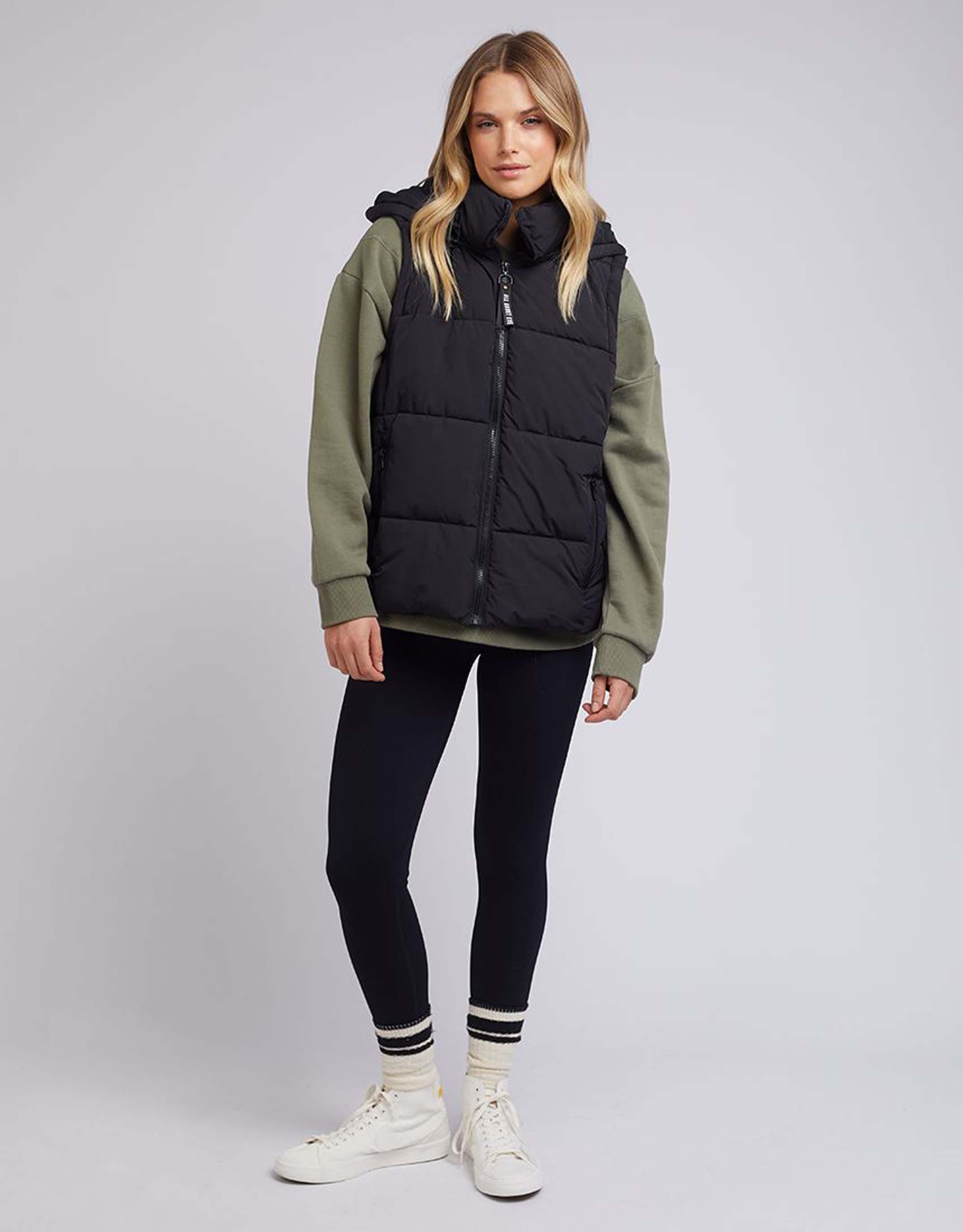 All About Eve - Remi Luxe Puffer Vest - Black - White & Co Living Jackets