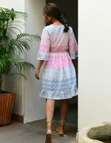 Aruba Mini Dress - Blue Pink