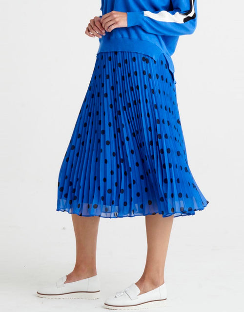 Betty Basics - Chanel Pleated Skirt - Bluebell Spots - White & Co Living Skirts
