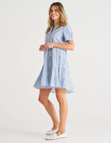 Betty Basics - Estelle Dress - Iris Blue Stripe - White & Co Living Dresses
