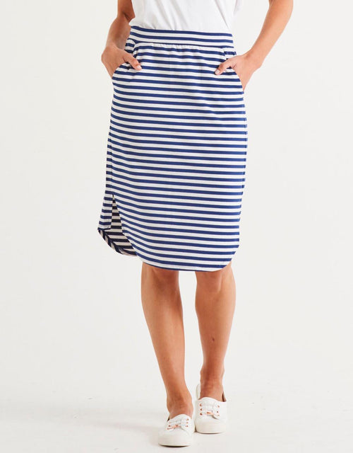 Betty Basics - Evie Skirt - Ocean Stripe - White & Co Living Skirts
