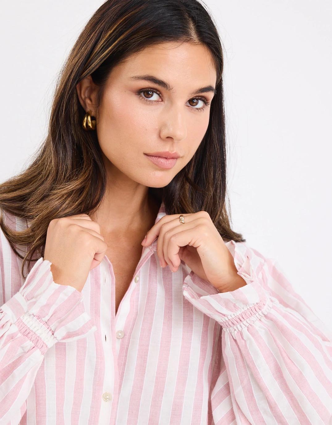 by-rosa-connection-button-front-blouse-pink-stripe-womens-clothing