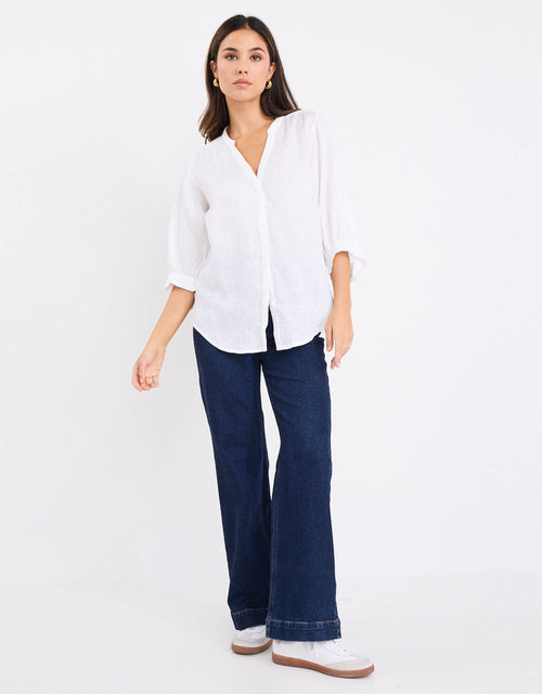 by-rosa-deity-linen-button-through-puff-sleeve-white-womens-clothing
