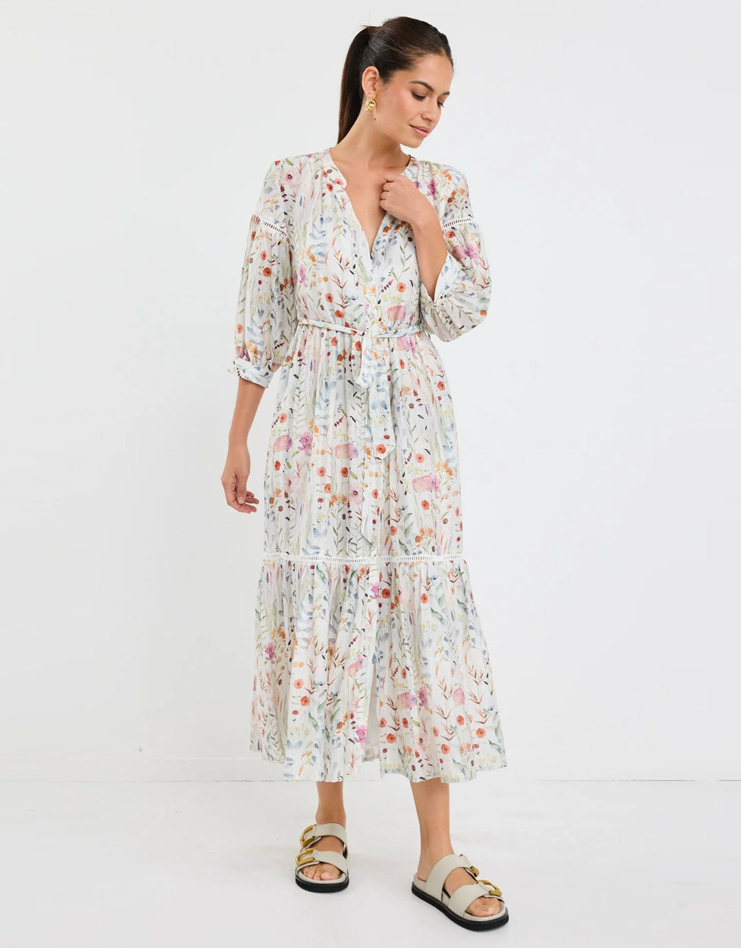 by-rosa-wisdom-balloon-sleeve-midi-shirt-dress-cream-floral-womens-clothing