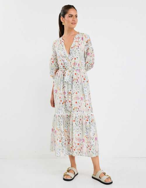 by-rosa-wisdom-balloon-sleeve-midi-shirt-dress-cream-floral-womens-clothing