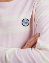Elm - Allegra Long Sleeve Tee - Powder Pink/White Stripe - White & Co Living Tops