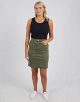 paulaglazebrook. | Elm Clothing | Belle Denim Skirt - Washed Khaki | Denim Skirts Australia