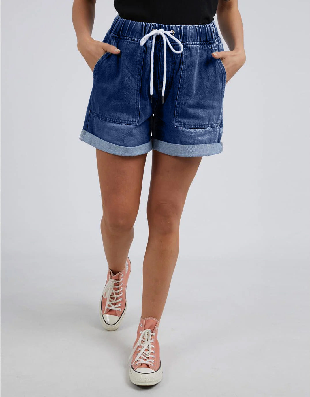 Emma Relaxed Denim Short in Dark Blue Wash Emma Relaxed Denim Short in Dark Blue Wash