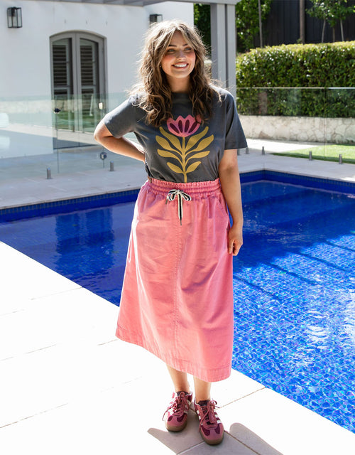 Fiore Tee - Charcoal