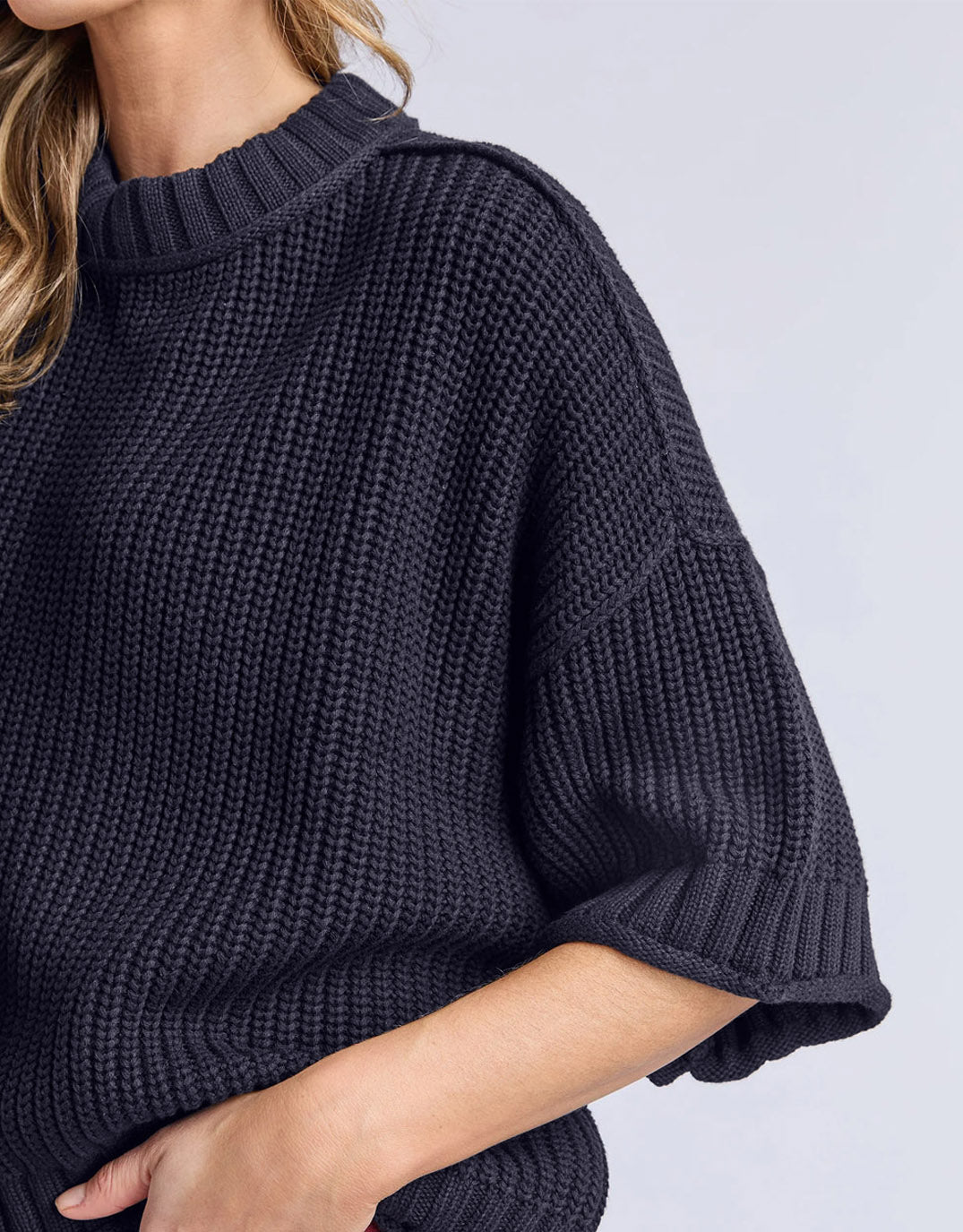 Luela Short Sleeve Knit - Navy