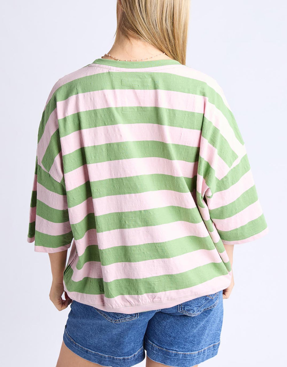 elm-mazie-block-stripe-sweat-forest-green-pink-lady-stripe-womens-clothing