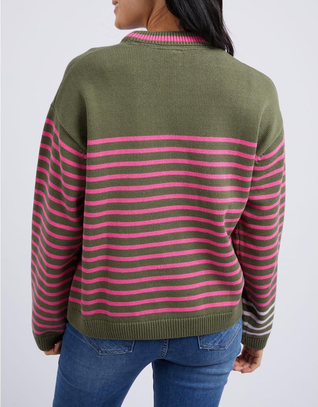 elm-penny-stripe-knit-clover-shocking-pink-stripe-womens-clothing