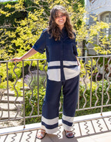 Scarlet Pant - Navy Stripe
