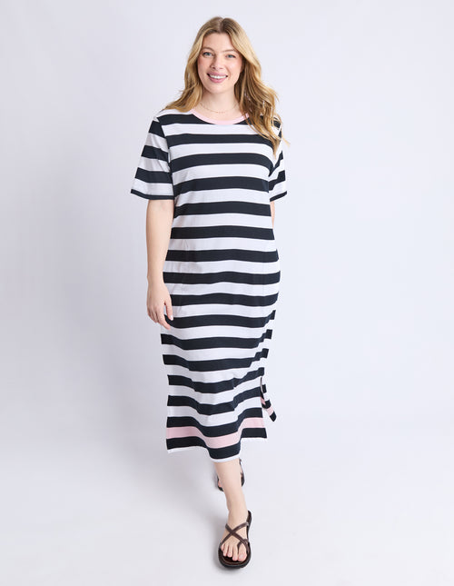 elm-sorrento-dress-black-white-stripe-womens-clothing