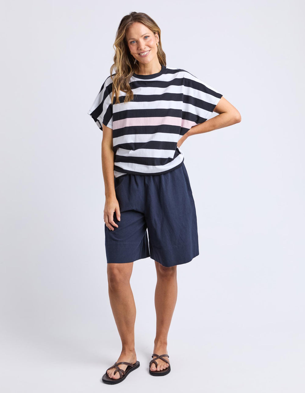 elm-sorrento-tee-black-white-stripe-womens-clothing