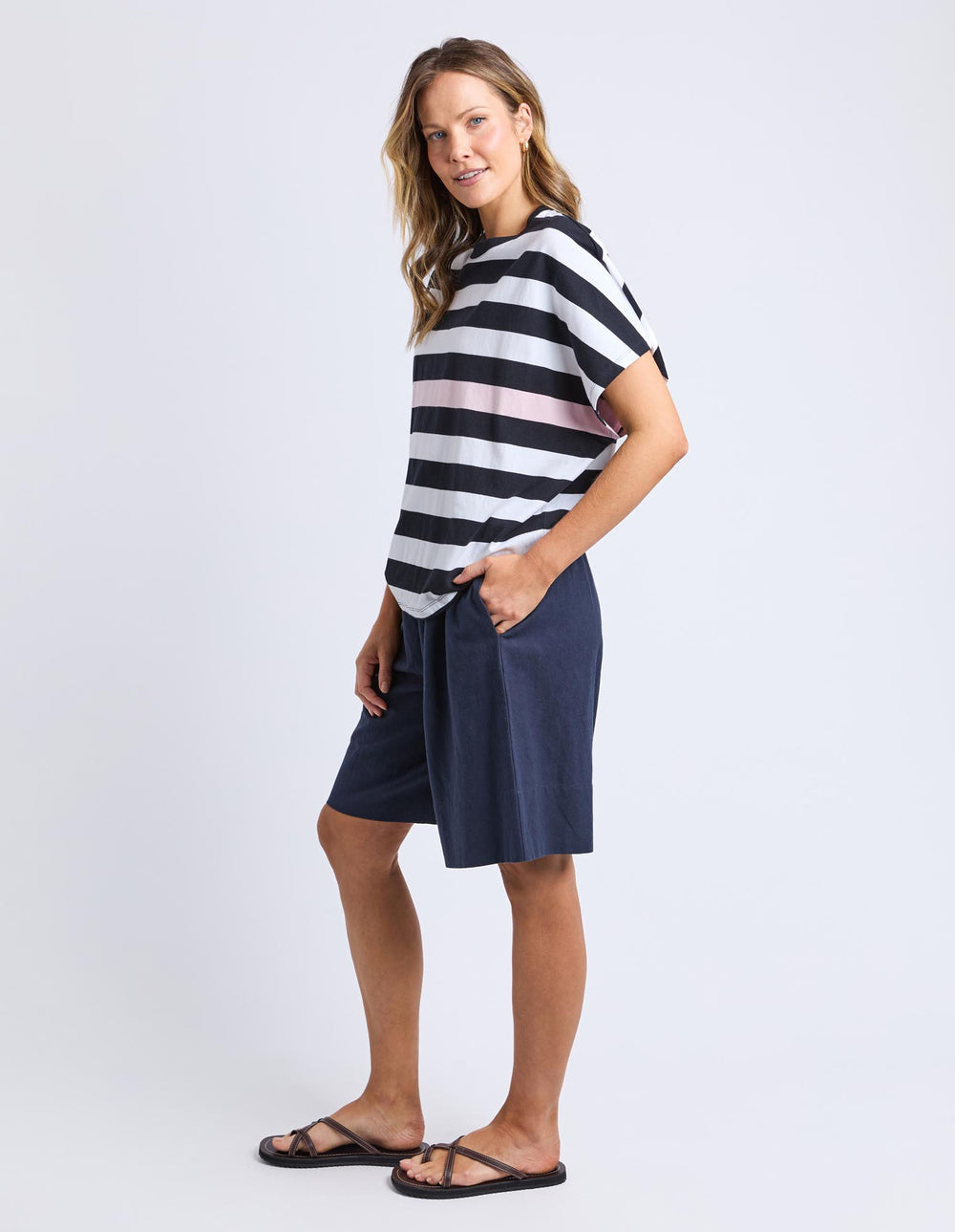 elm-sorrento-tee-black-white-stripe-womens-clothing