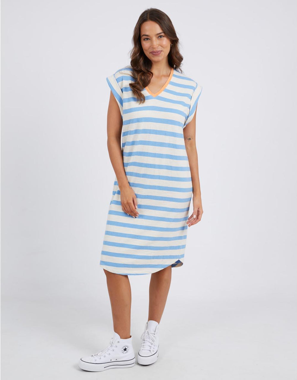 Elm - Sunny Tee Dress - Azure - White & Co Living Dresses