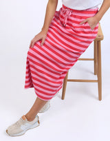 Sunset Stripe Skirt - Bittersweet & Strawberry Pink Stripe