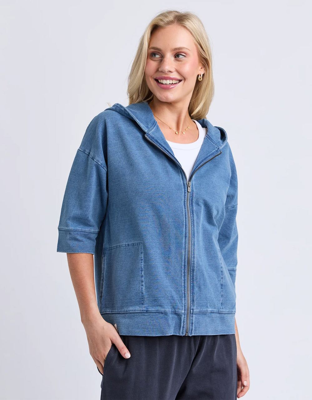 elm-tessa-denim-look-hoodie-blue-womens-clothing