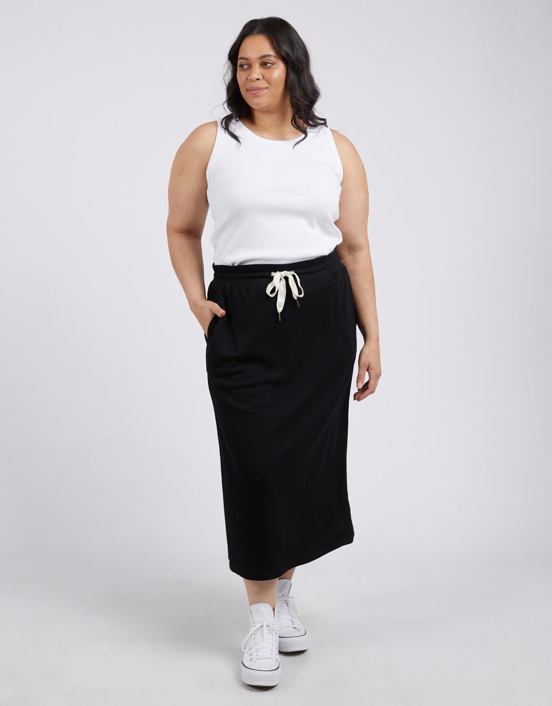 Elm - Xanthe Rib Skirt - Black - paulaglazebrook Skirts