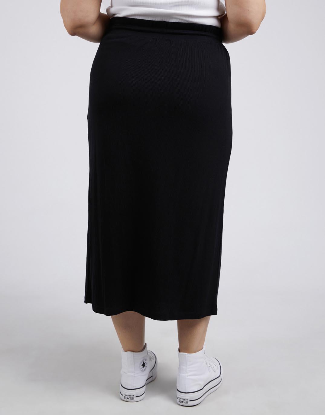 Elm - Xanthe Rib Skirt - Black - paulaglazebrook Skirts