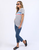 Zena Tee - White And Navy Stripe