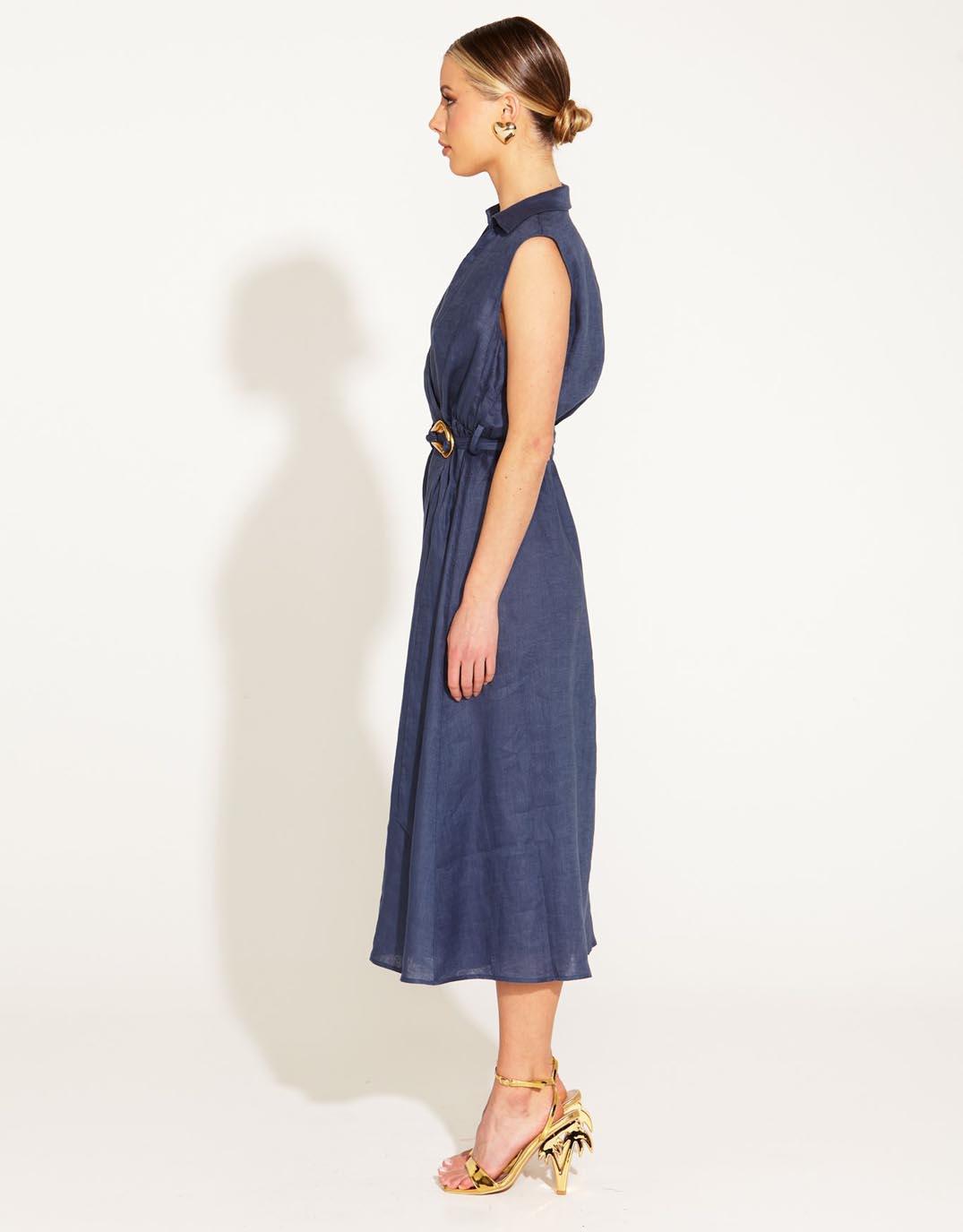 Fate and Becker - A Walk In The Park Sleeveless Dress - Navy - White & Co Living Dresses