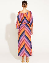 Fate and Becker - Sunset Dream Flowy Maxi Dress - Sunset Stripe - paulaglazebrook Dresses