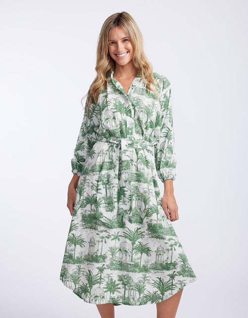 Florencia The Label - Madalena Maxi Dress - Khaki Palm Print - White & Co Living Dresses