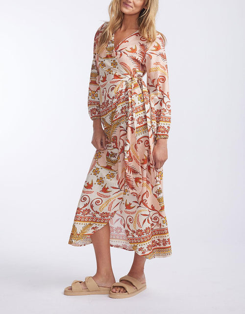 Florencia The Label - Porter Wrap Maxi Dress - Briscola Print - White & Co Living Dresses