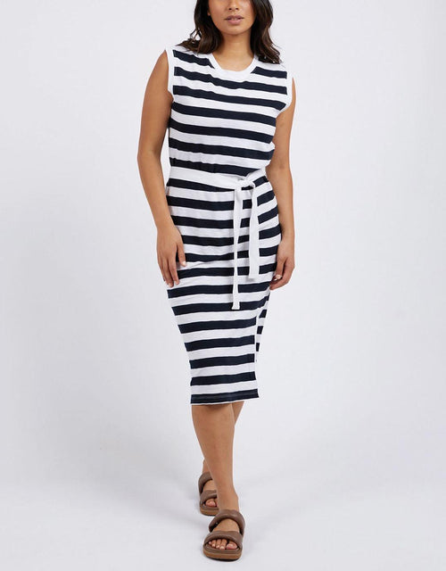 Foxwood - Bondi Dress - Navy & White Stripe - White & Co Living Dresses