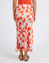 Foxwood - Calypso Skirt - Orange Print - paulaglazebrook Skirts