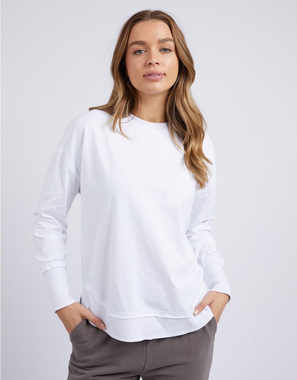 Foxwood - Farrah Long Sleeve - White - White & Co Living Tops