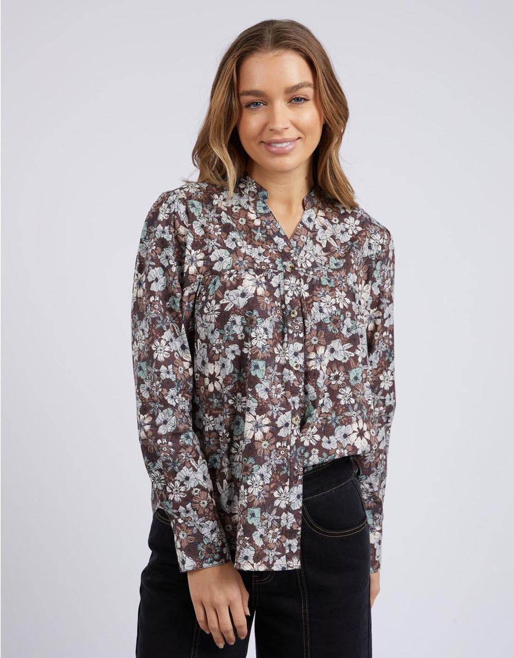 Foxwood - Floral Meadow Blouse - Francesca Floral - White & Co Living Tops